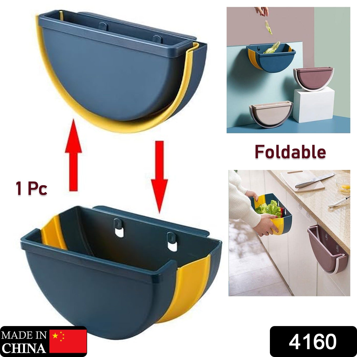 Foldable trash bin for kitchen cabinets and doors. Foldable trash bin for kitchen cabinets and doors.